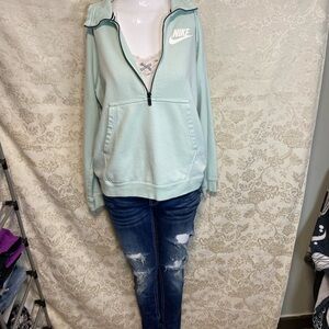 Nike Women's Light Mint green Zip-Up Hoodie (No hood)